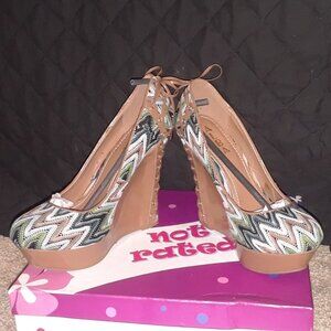 ALBA TRIBAL PRINT OPEN TOE WEDGE